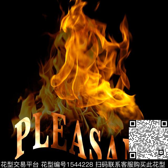 火焰潮牌字母数码印花华亿平台下载（图片编号: 1544228） - 瓦栏（Walan）