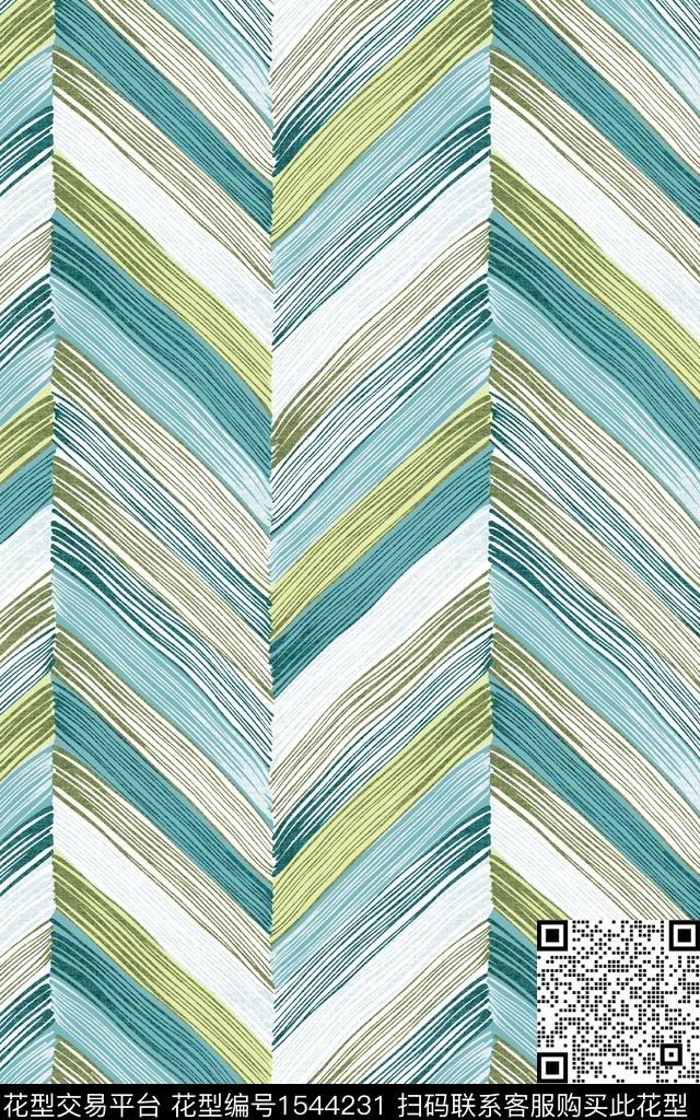 家纺线条条纹数码印花华亿平台下载（图片编号: 1544231） - 瓦栏（Walan）