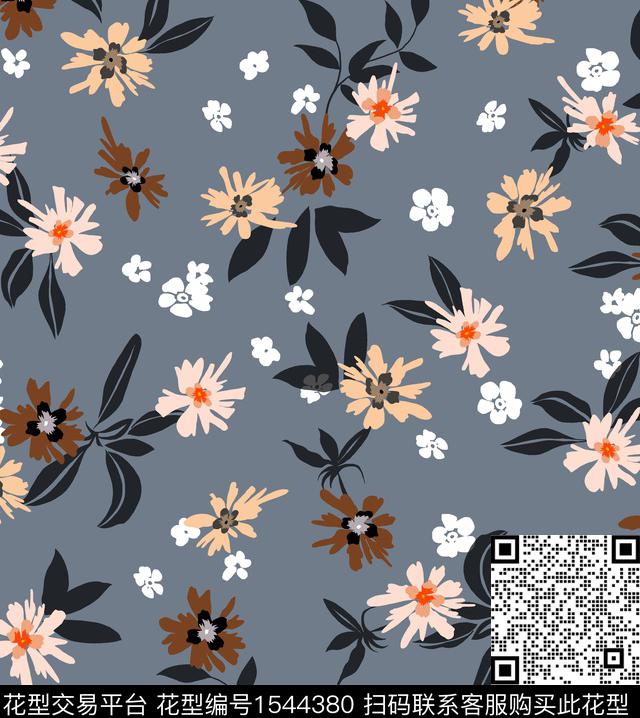 女装花卉连衣裙数码印花华亿平台下载（图片编号: 1544380） - 瓦栏（Walan）