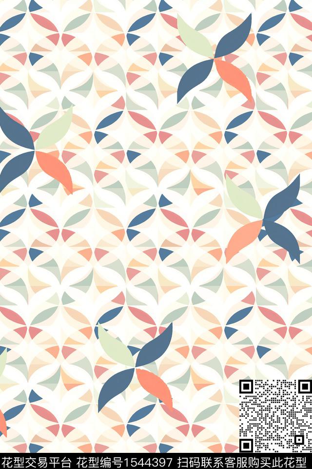 色块半圆几何数码印花华亿平台下载（图片编号: 1544397） - 瓦栏（Walan）