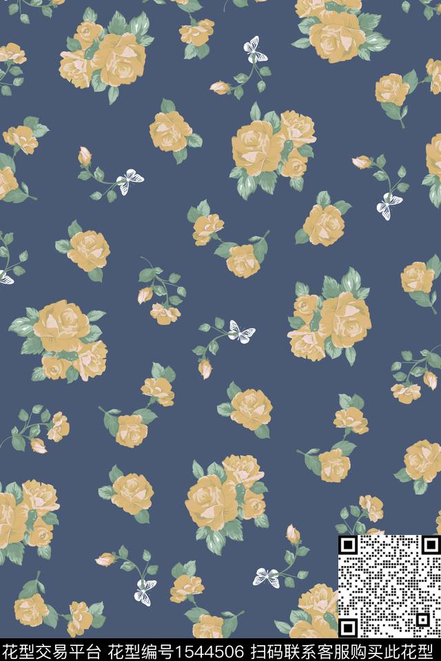 大牌风民族风青花瓷数码印花华亿平台下载（图片编号: 1544506） - 瓦栏（Walan）