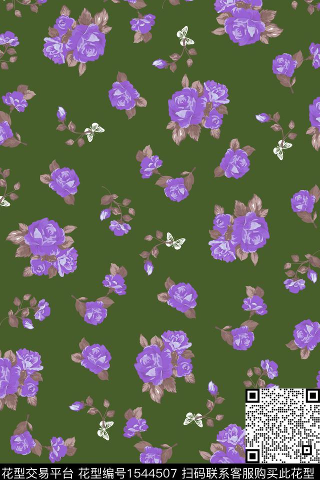 大牌风民族风青花瓷数码印花华亿平台下载（图片编号: 1544507） - 瓦栏（Walan）