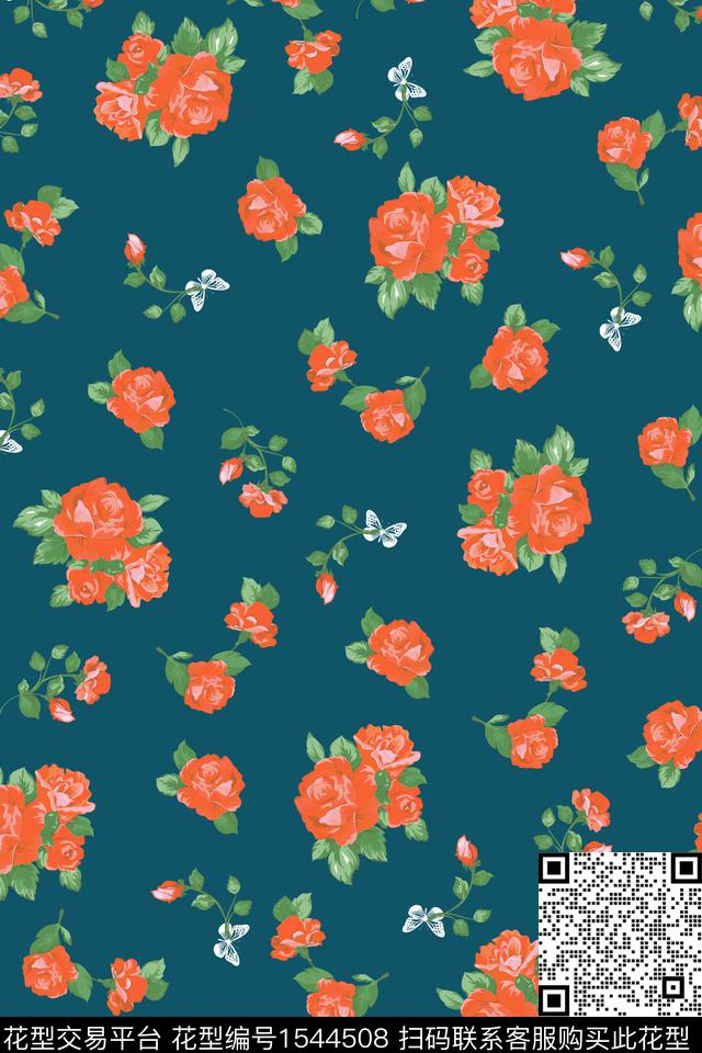 满版散花小碎花花卉数码印花华亿平台下载（图片编号: 1544508） - 瓦栏（Walan）