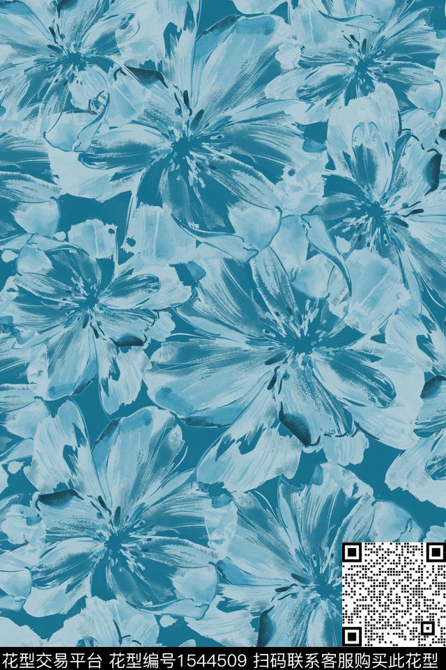 大牌风民族风花卉数码印花华亿平台下载（图片编号: 1544509） - 瓦栏（Walan）