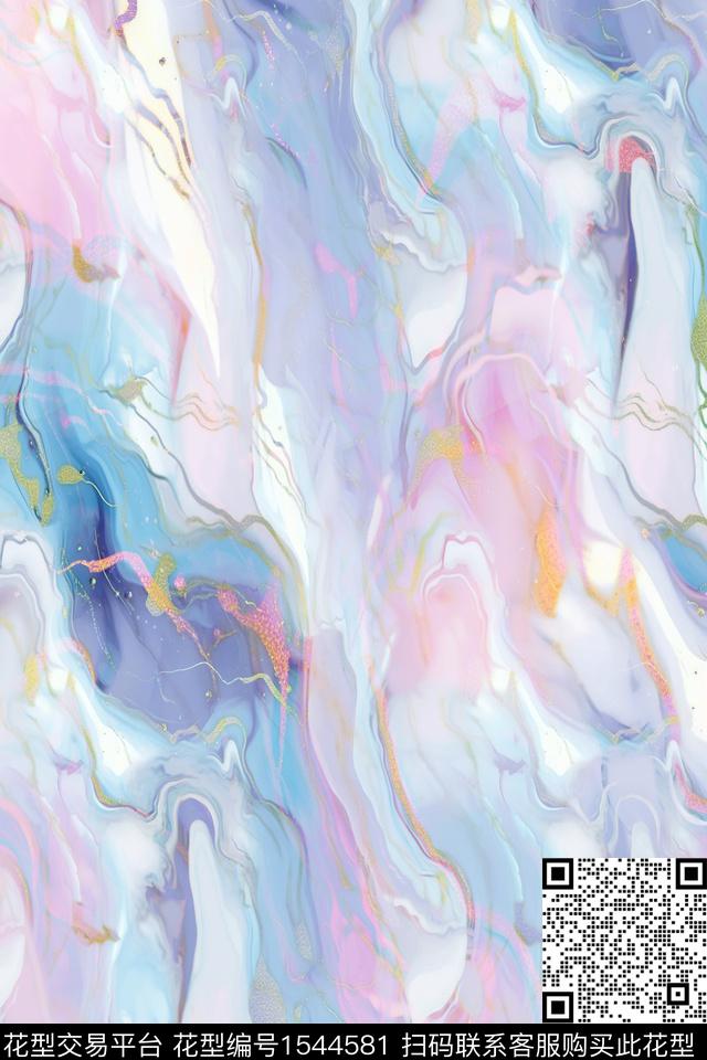 抽象渐变水彩数码印花华亿平台下载（图片编号: 1544581） - 瓦栏（Walan）