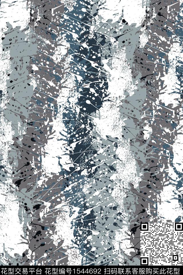 抽象肌理男装数码印花华亿平台下载（图片编号: 1544692） - 瓦栏（Walan）