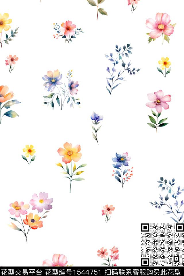 小清新清爽小碎花数码印花华亿平台下载（图片编号: 1544751） - 瓦栏（Walan）