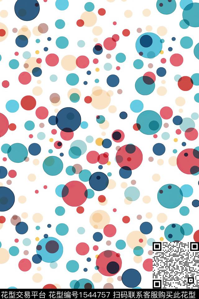 圆几何波点传统印花华亿平台下载（图片编号: 1544757） - 瓦栏（Walan）