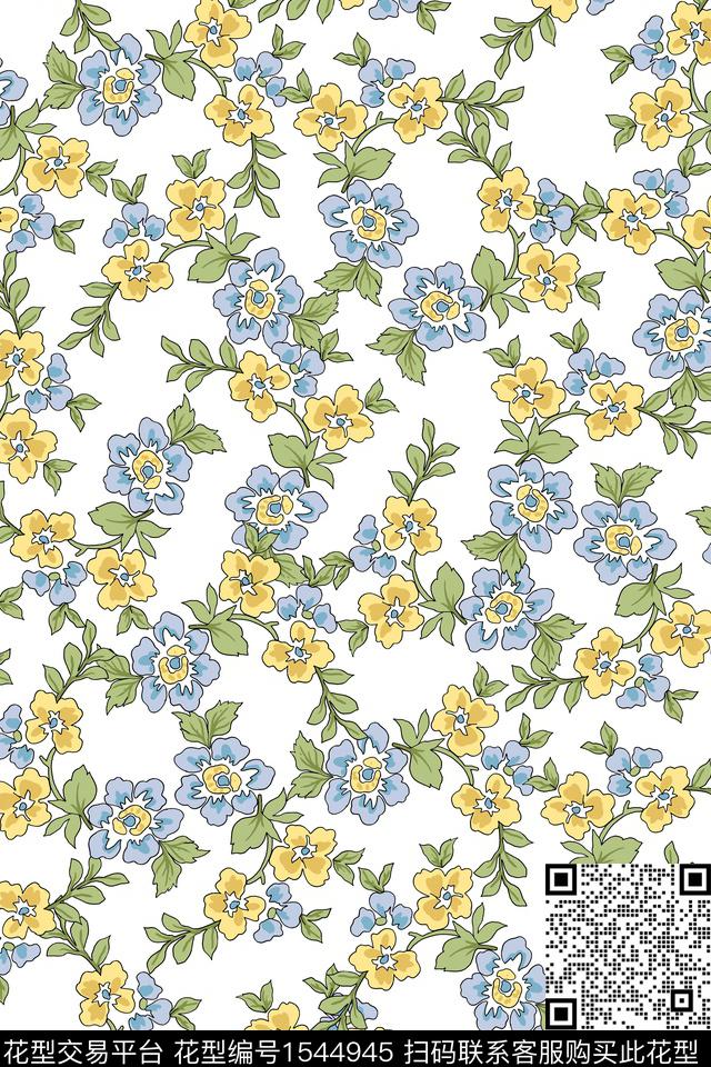 小清新小碎花花卉传统印花华亿平台下载（图片编号: 1544945） - 瓦栏（Walan）