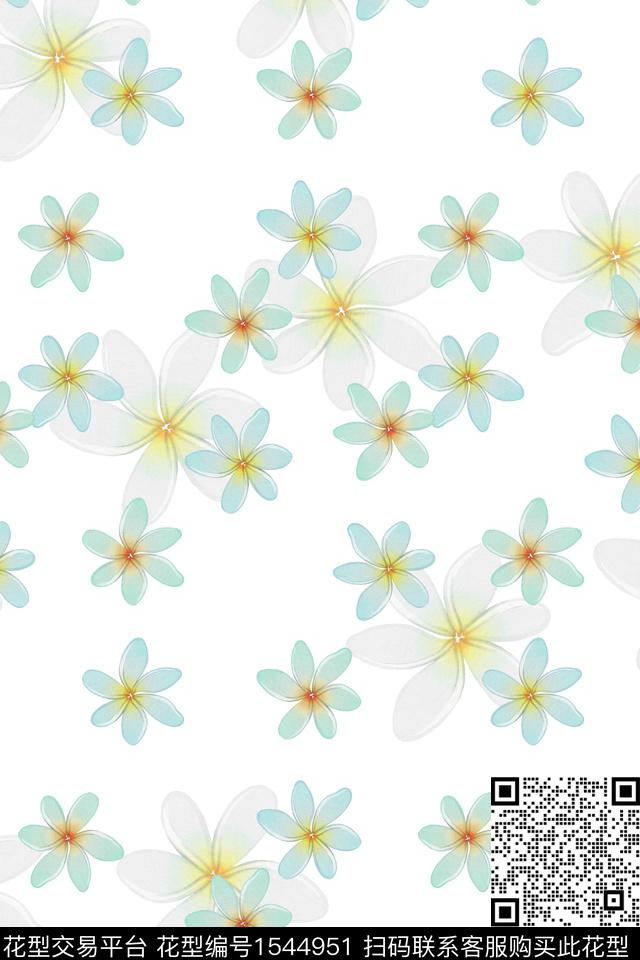 小清新小碎花花卉数码印花华亿平台下载（图片编号: 1544951） - 瓦栏（Walan）