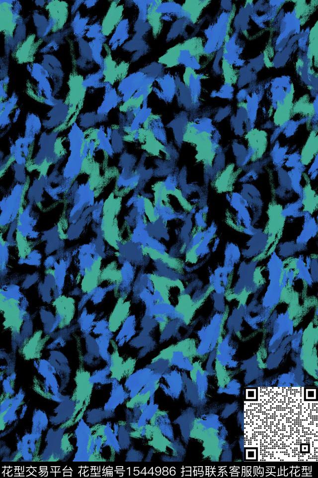 肌理笔触迷彩数码印花华亿平台下载（图片编号: 1544986） - 瓦栏（Walan）