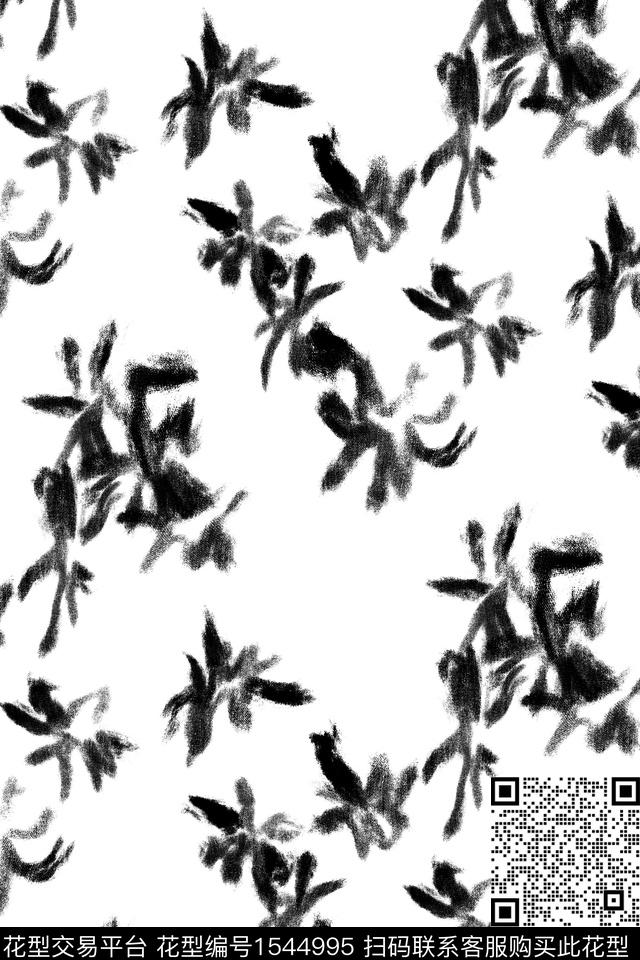 花卉肌理笔触数码印花华亿平台下载（图片编号: 1544995） - 瓦栏（Walan）