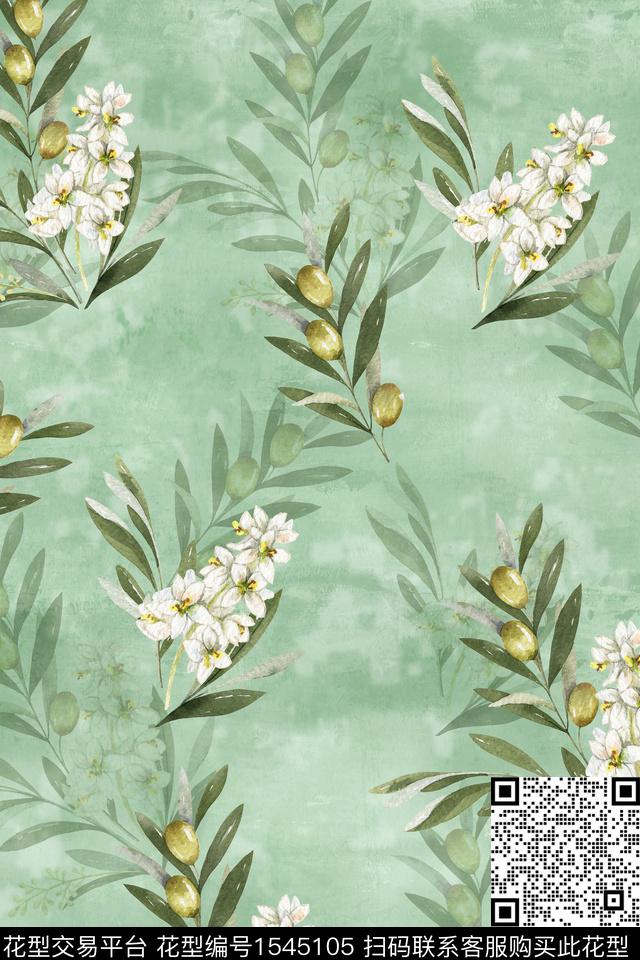 底纹水彩影花数码印花华亿平台下载（图片编号: 1545105） - 瓦栏（Walan）
