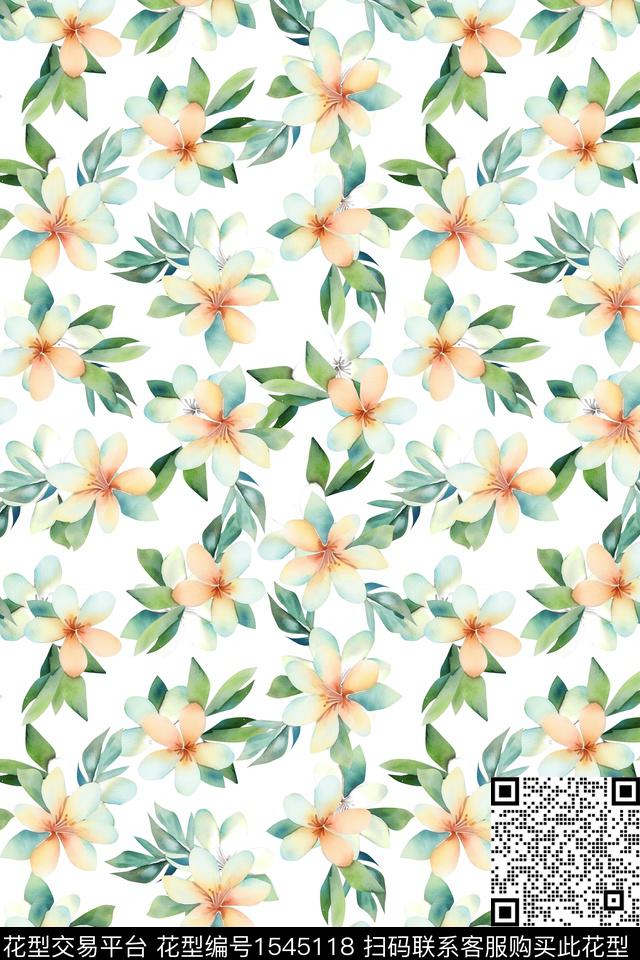 小清新小碎花花卉数码印花华亿平台下载（图片编号: 1545118） - 瓦栏（Walan）