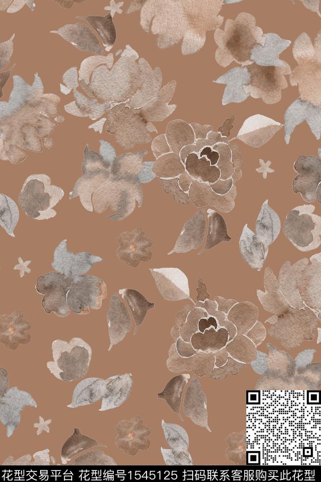 大牌风扎染华亿平台绿植树叶数码印花华亿平台下载（图片编号: 1545125） - 瓦栏（Walan）