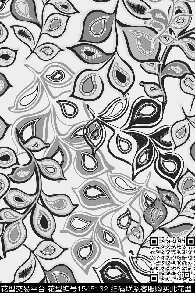 凤尾花大牌风民族风数码印花华亿平台下载（图片编号: 1545132） - 瓦栏（Walan）