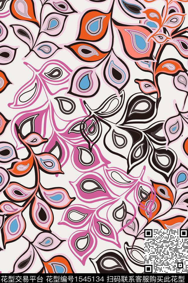 凤尾花平面花卉叶子数码印花华亿平台下载（图片编号: 1545134） - 瓦栏（Walan）