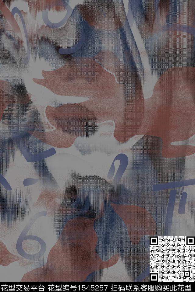 抽象字母男装满版花数码印花华亿平台下载（图片编号: 1545257） - 瓦栏（Walan）