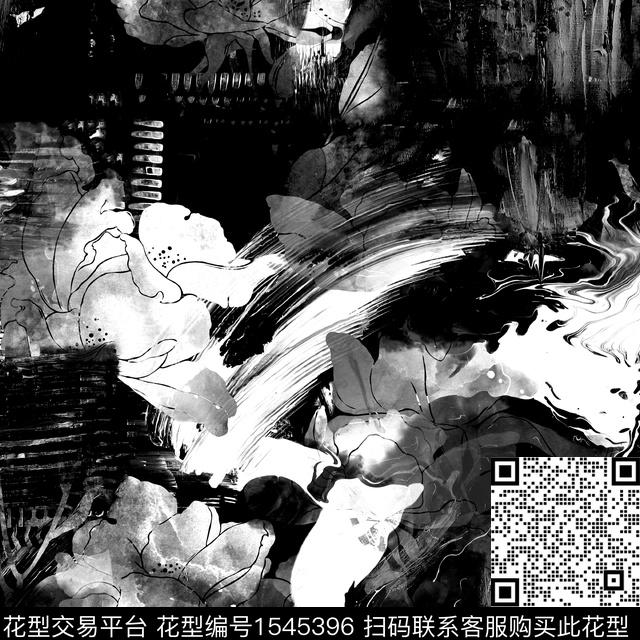 水墨风几何男装抽象男装传统印花华亿平台下载（图片编号: 1545396） - 瓦栏（Walan）