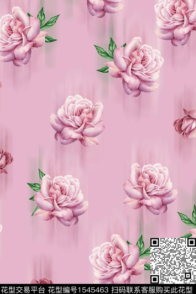 水彩花卉虚影数码印花华亿平台下载（图片编号: 1545463） - 瓦栏（Walan）