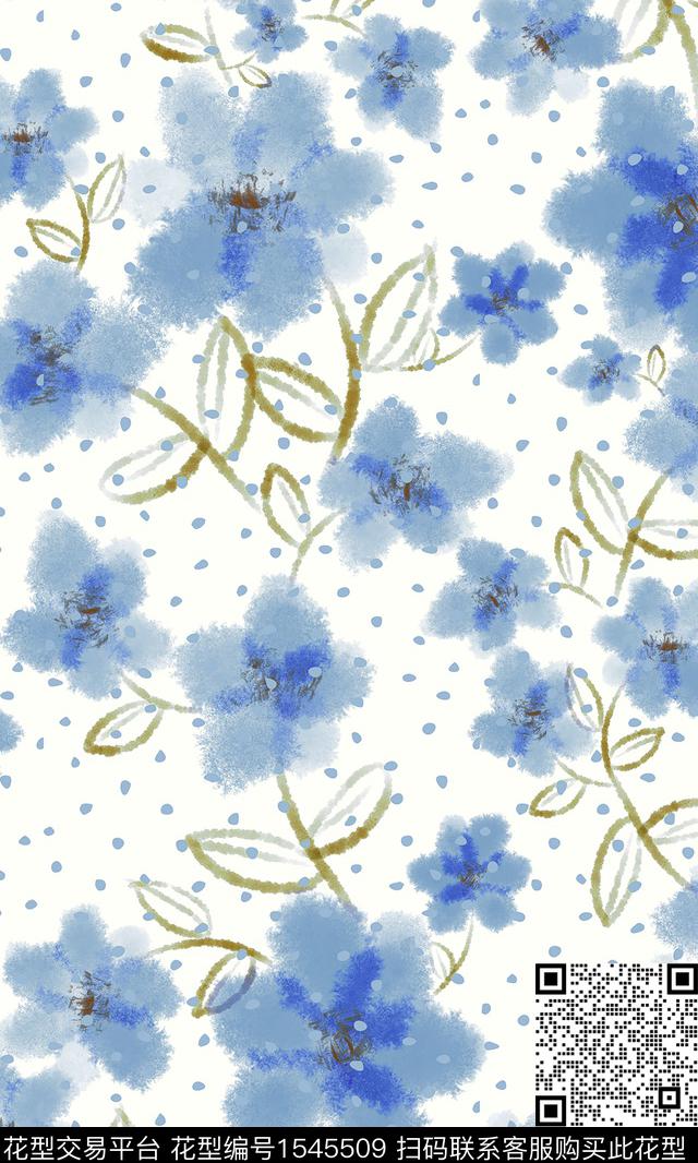 小清新创意水彩数码印花华亿平台下载（图片编号: 1545509） - 瓦栏（Walan）