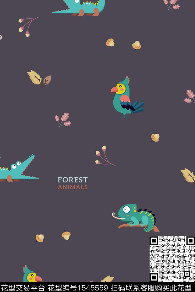 时尚绿植树叶女装数码印花华亿平台下载（图片编号: 1545559） - 瓦栏（Walan）