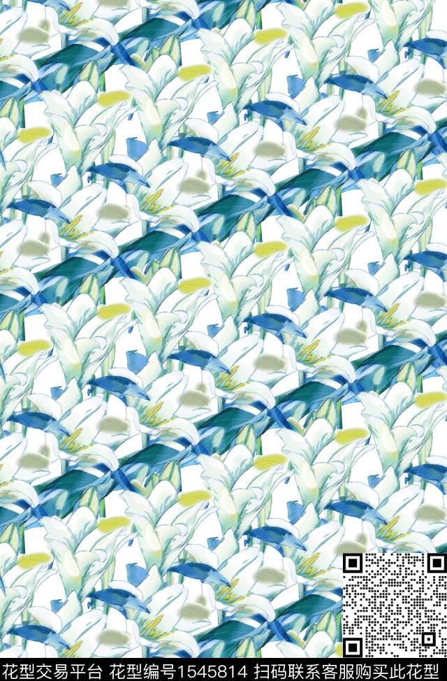 绿植树叶花卉数码华亿平台数码印花华亿平台下载（图片编号: 1545814） - 瓦栏（Walan）
