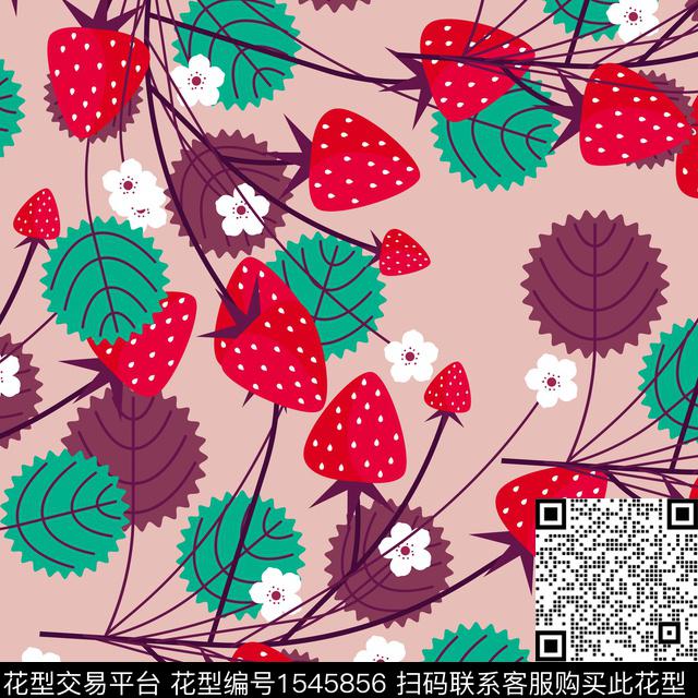 草莓女装花卉数码印花华亿平台下载（图片编号: 1545856） - 瓦栏（Walan）