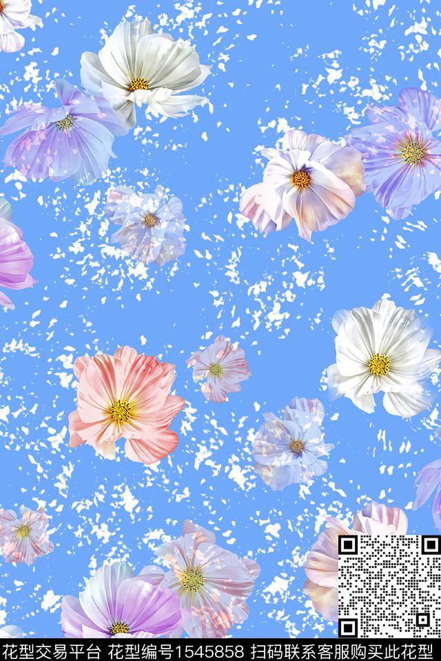 花卉底纹女装数码印花华亿平台下载（图片编号: 1545858） - 瓦栏（Walan）