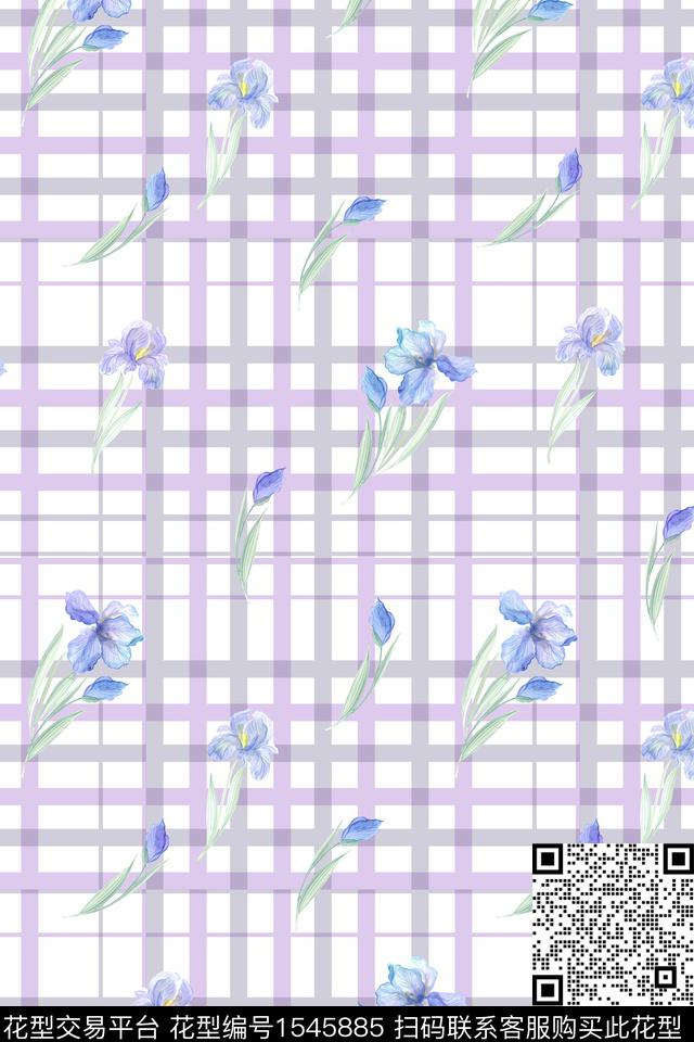 花卉条纹小碎花数码印花华亿平台下载（图片编号: 1545885） - 瓦栏（Walan）