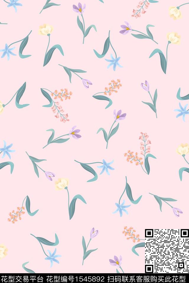 小清新小碎花女装数码印花华亿平台下载（图片编号: 1545892） - 瓦栏（Walan）