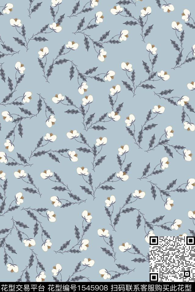 小清新小碎花女装数码印花华亿平台下载（图片编号: 1545908） - 瓦栏（Walan）