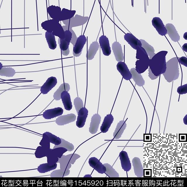 线条女装狗尾巴草数码印花华亿平台下载（图片编号: 1545920） - 瓦栏（Walan）