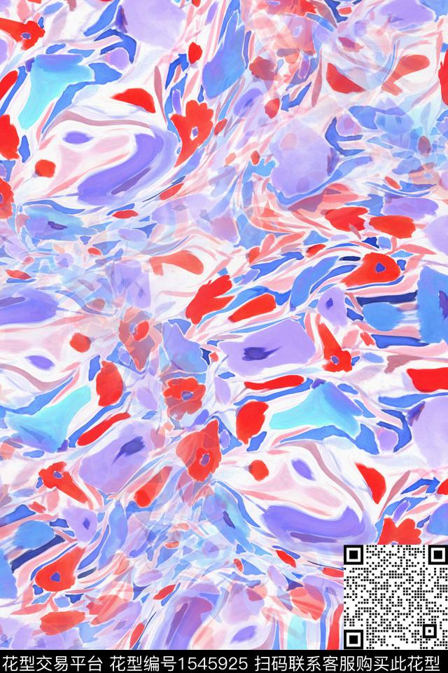 抽象水彩数码华亿平台数码印花华亿平台下载（图片编号: 1545925） - 瓦栏（Walan）