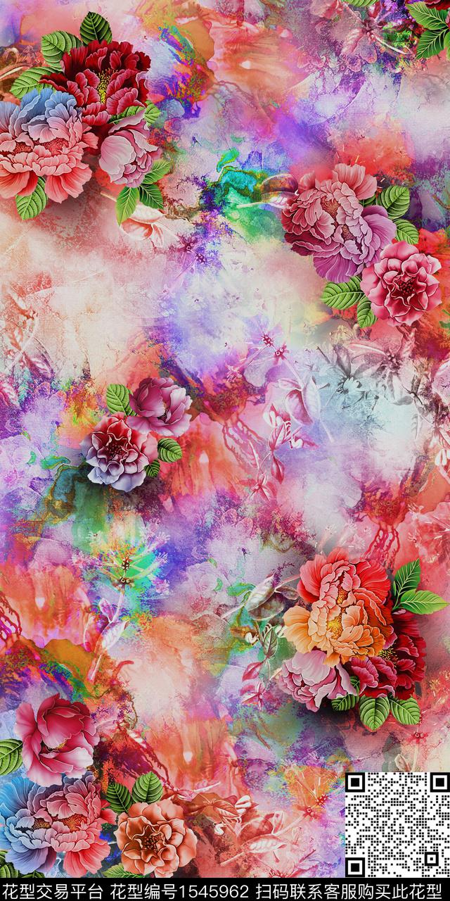 花卉底纹肌理数码印花华亿平台下载（图片编号: 1545962） - 瓦栏（Walan）