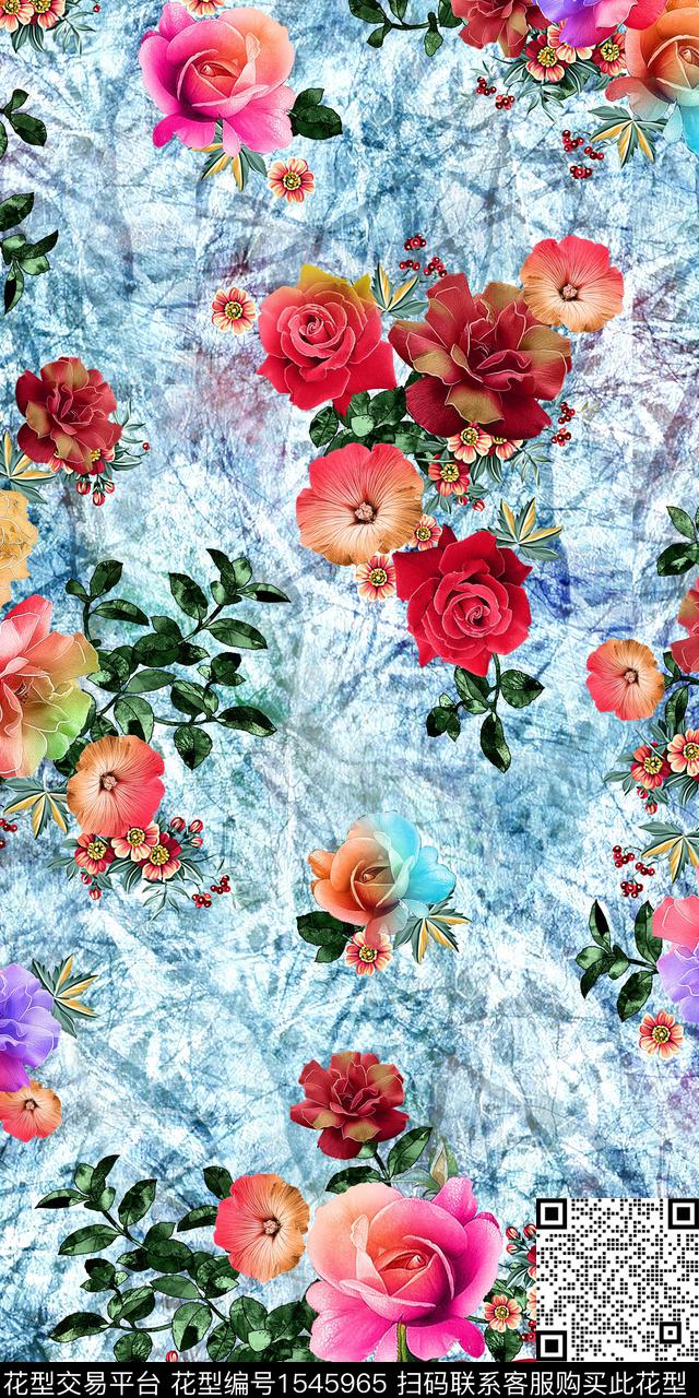 花卉底纹肌理数码印花华亿平台下载（图片编号: 1545965） - 瓦栏（Walan）