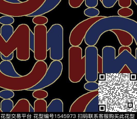 字母线条黑底传统印花华亿平台下载（图片编号: 1545973） - 瓦栏（Walan）