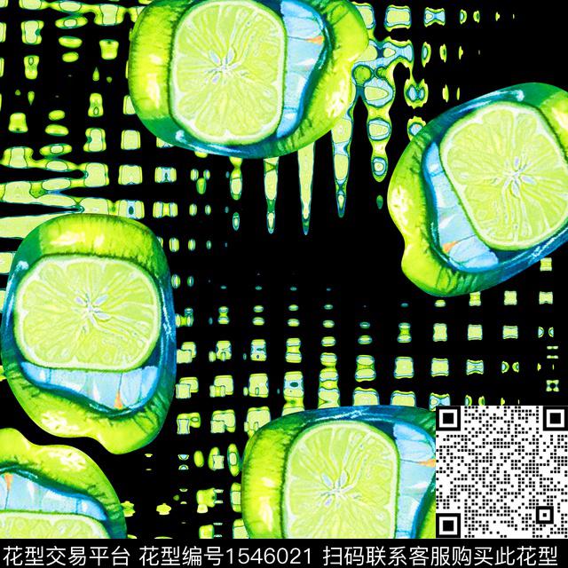 女装嘴唇橙子数码印花华亿平台下载（图片编号: 1546021） - 瓦栏（Walan）