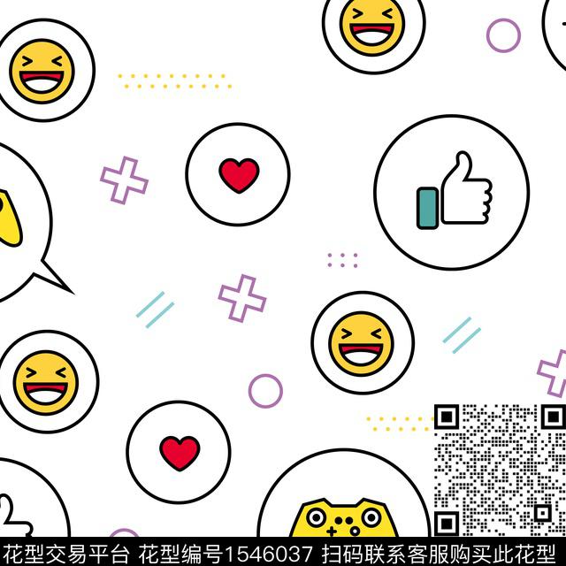 爱心笑脸童装传统印花华亿平台下载（图片编号: 1546037） - 瓦栏（Walan）