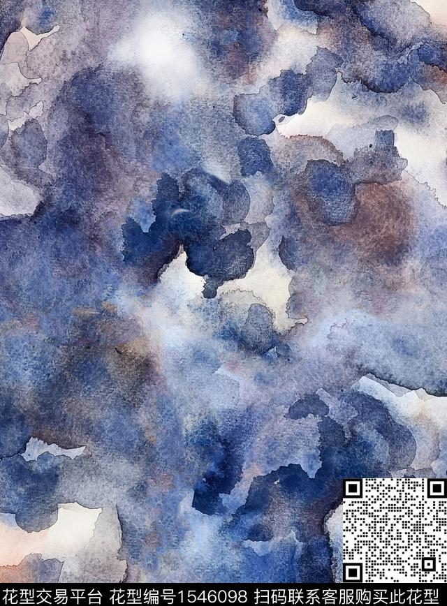 水彩肌理抽象数码印花华亿平台下载（图片编号: 1546098） - 瓦栏（Walan）