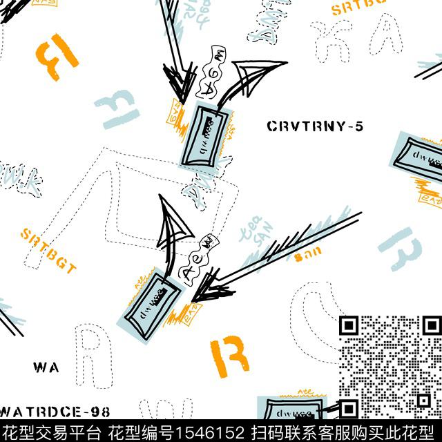 休闲箭头字母传统印花华亿平台下载（图片编号: 1546152） - 瓦栏（Walan）