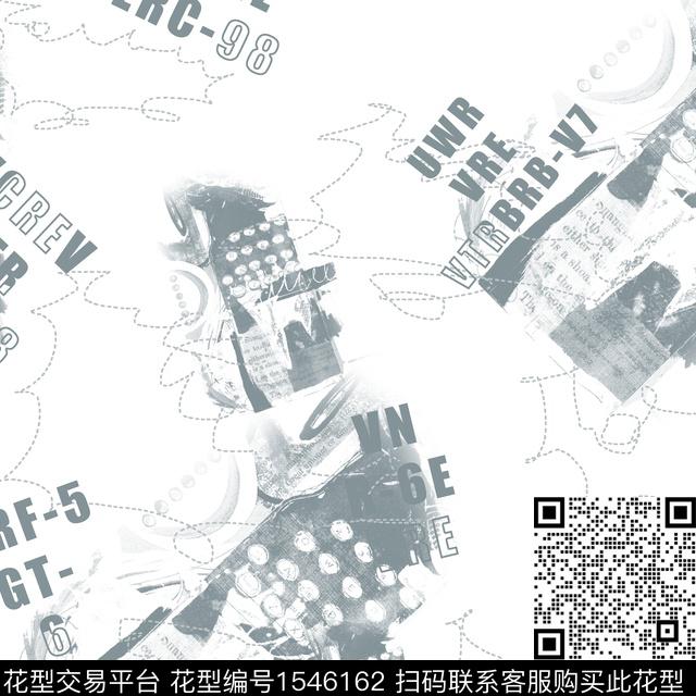 抽象字母几何男装传统印花华亿平台下载（图片编号: 1546162） - 瓦栏（Walan）