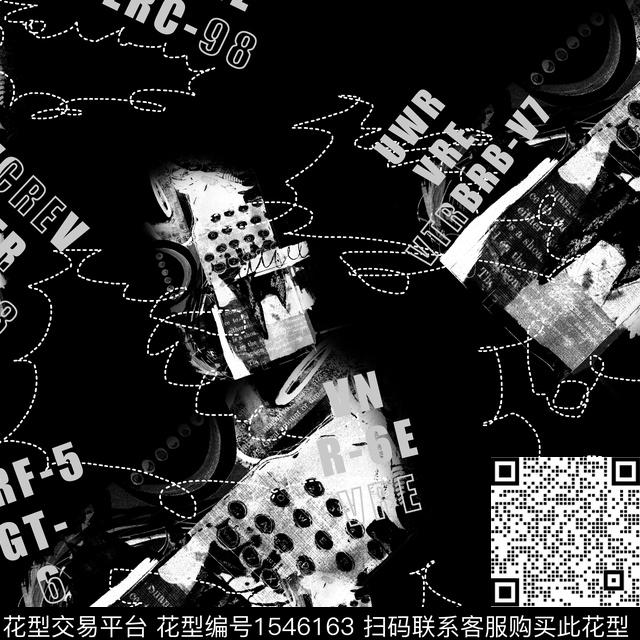 抽象字母几何男装传统印花华亿平台下载（图片编号: 1546163） - 瓦栏（Walan）