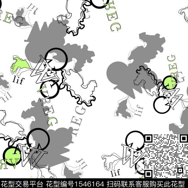 迷彩抽象字母传统印花华亿平台下载（图片编号: 1546164） - 瓦栏（Walan）