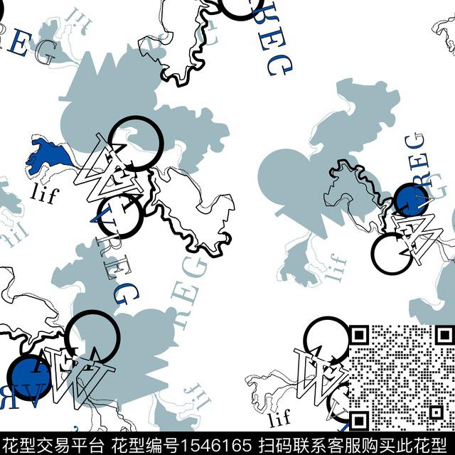迷彩抽象字母传统印花华亿平台下载（图片编号: 1546165） - 瓦栏（Walan）