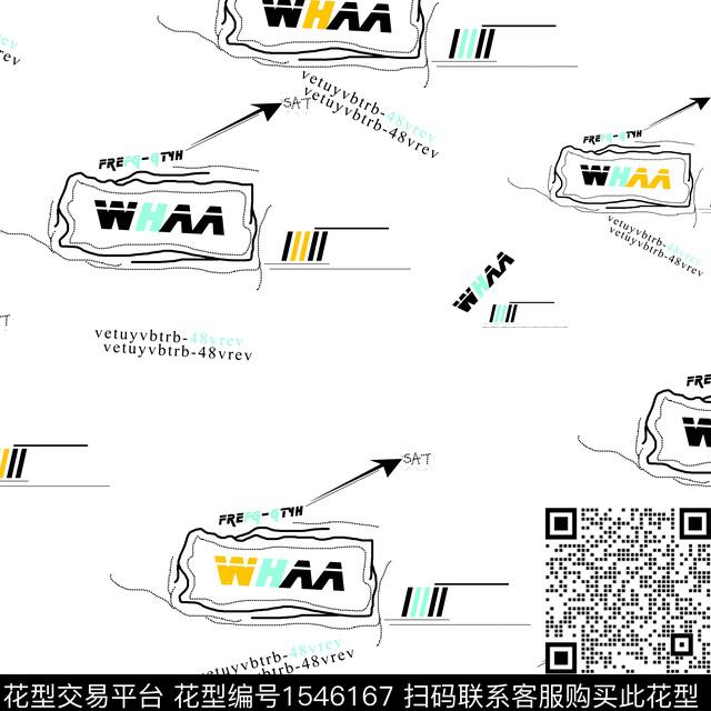 趣味字母几何传统印花华亿平台下载（图片编号: 1546167） - 瓦栏（Walan）