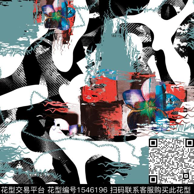 迷彩抽象几何男装传统印花华亿平台下载（图片编号: 1546196） - 瓦栏（Walan）