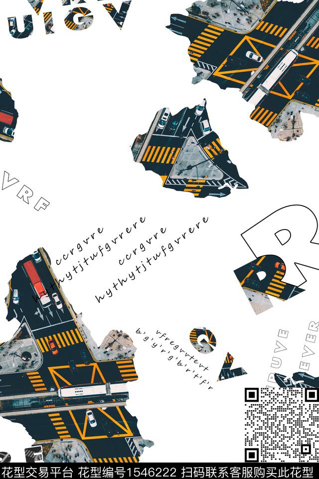 抽象字母几何男装数码印花华亿平台下载（图片编号: 1546222） - 瓦栏（Walan）