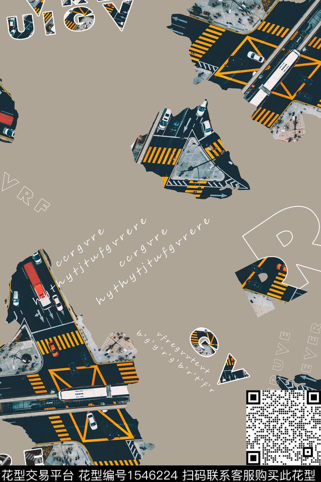 抽象字母几何男装数码印花华亿平台下载（图片编号: 1546224） - 瓦栏（Walan）