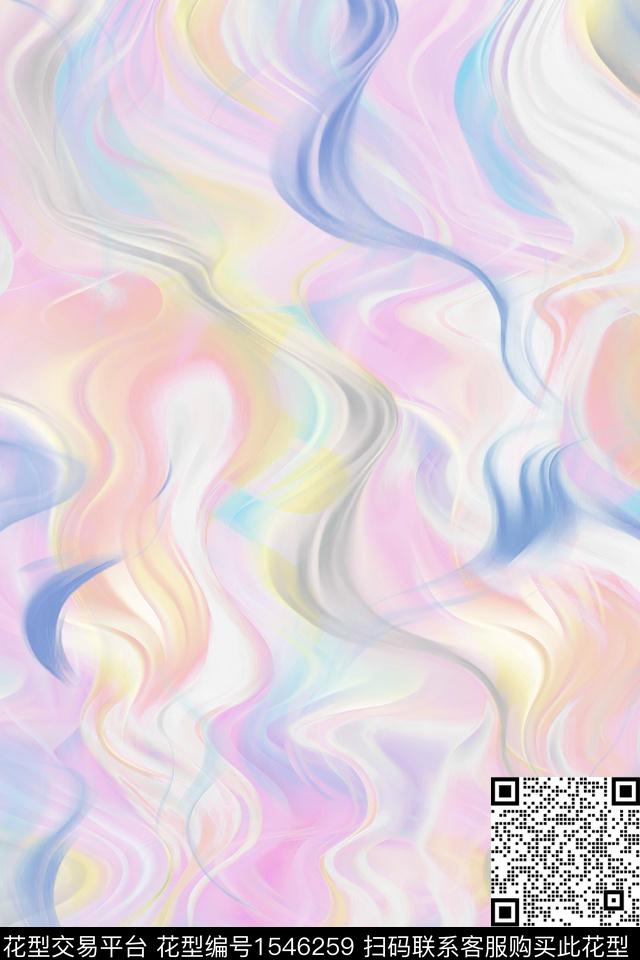 肌理抽象渐变数码印花华亿平台下载（图片编号: 1546259） - 瓦栏（Walan）